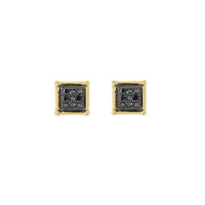 MyDiamondBox 0.05 Cttw Square Stud Diamond Earrings in 10K Gold