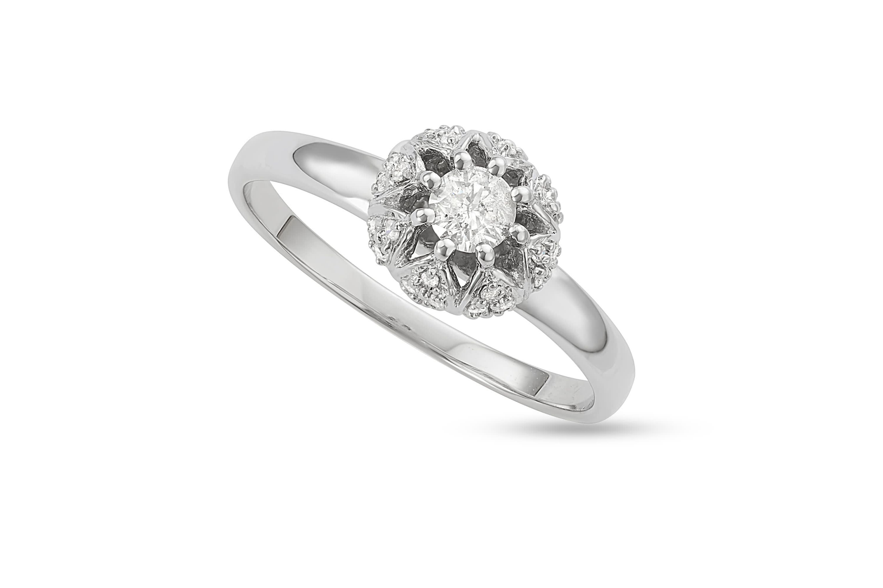 1/3 CTTW Wedding Ring Solitaire Fashion Ring in 10KW