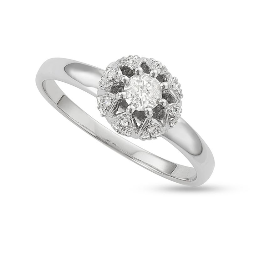 1/3 CTTW Wedding Ring Solitaire Fashion Ring in 10KW
