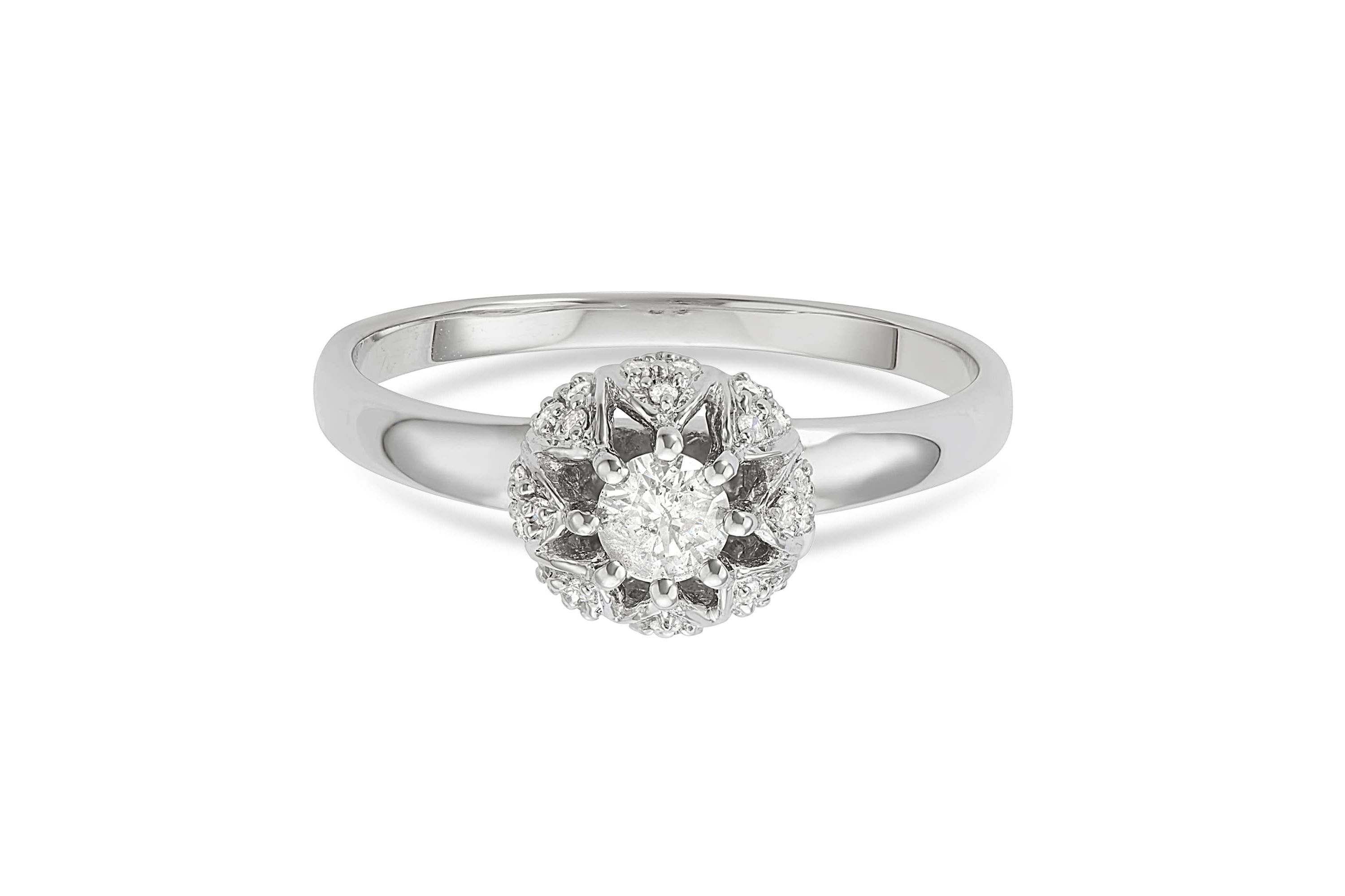 1/3 CTTW Wedding Ring Solitaire Fashion Ring in 10KW