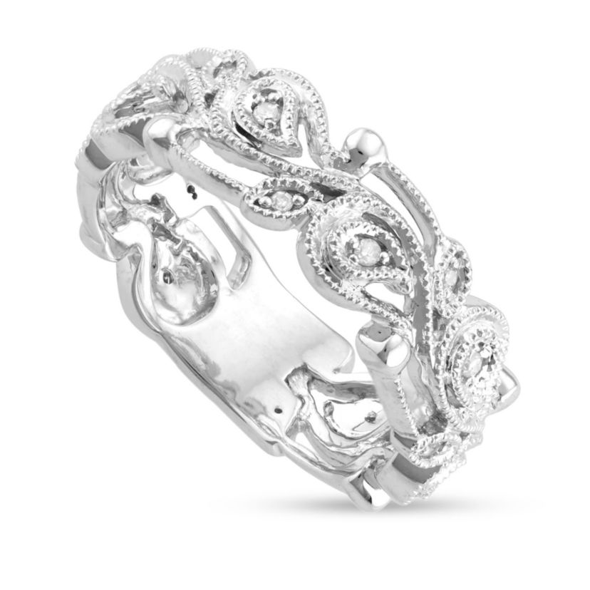 1/10 CTTW White Diamond Fashion Band in Sterling Silver