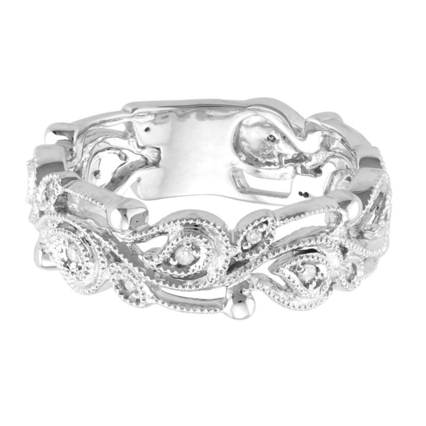 1/10 CTTW White Diamond Fashion Band in Sterling Silver