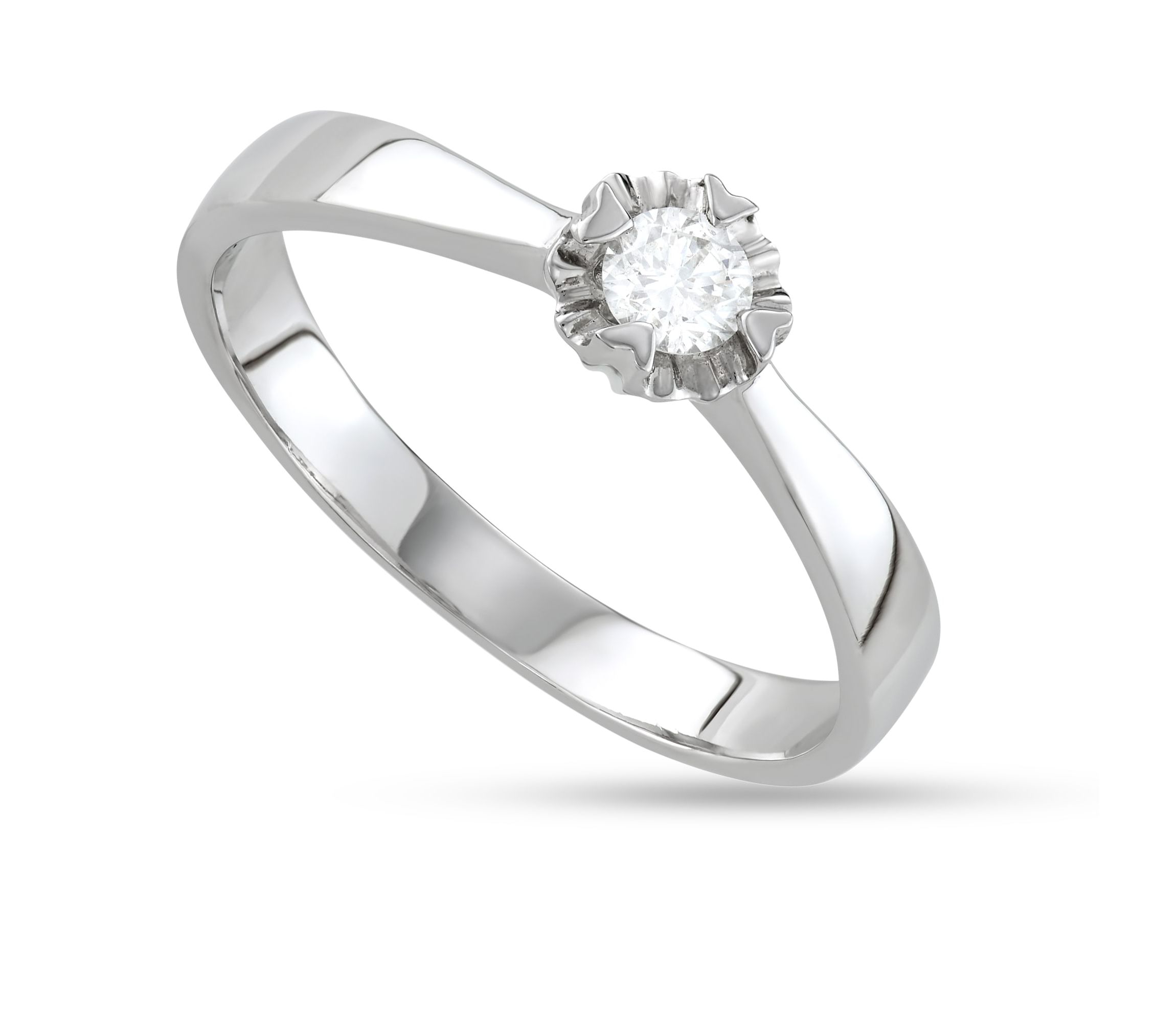 1/6 CTTW Diamond Solitaire Ring in 10KW