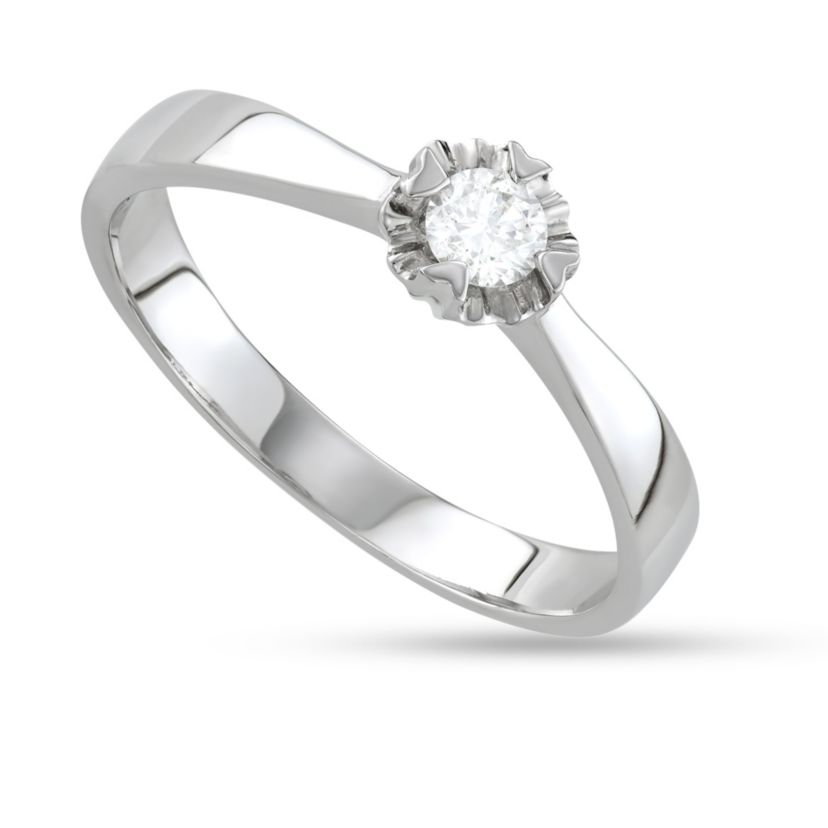 1/6 CTTW Diamond Solitaire Ring in 10KW