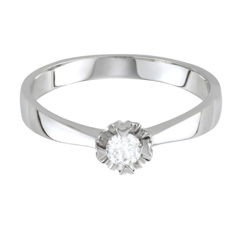 1/6 CTTW Diamond Solitaire Ring in 10KW