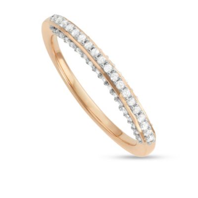 MyDiamondBox 1/3 CTTW White Diamond Band in Rose Gold Plated Sterling Silver, 6