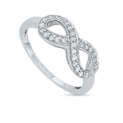 MyDiamondBox 1/4 CTTW Infinity Diamond Ring in Sterling Silver, 9