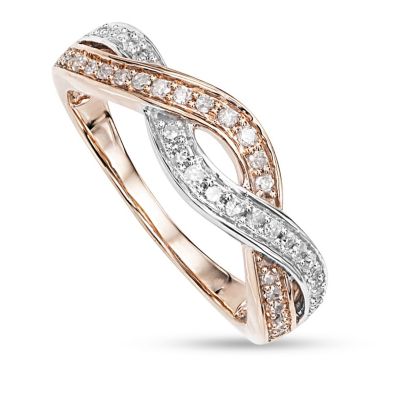 MyDiamondBox 1/4 CTTW Fashion Diamond Two Tone Band in 10K Gold, 6