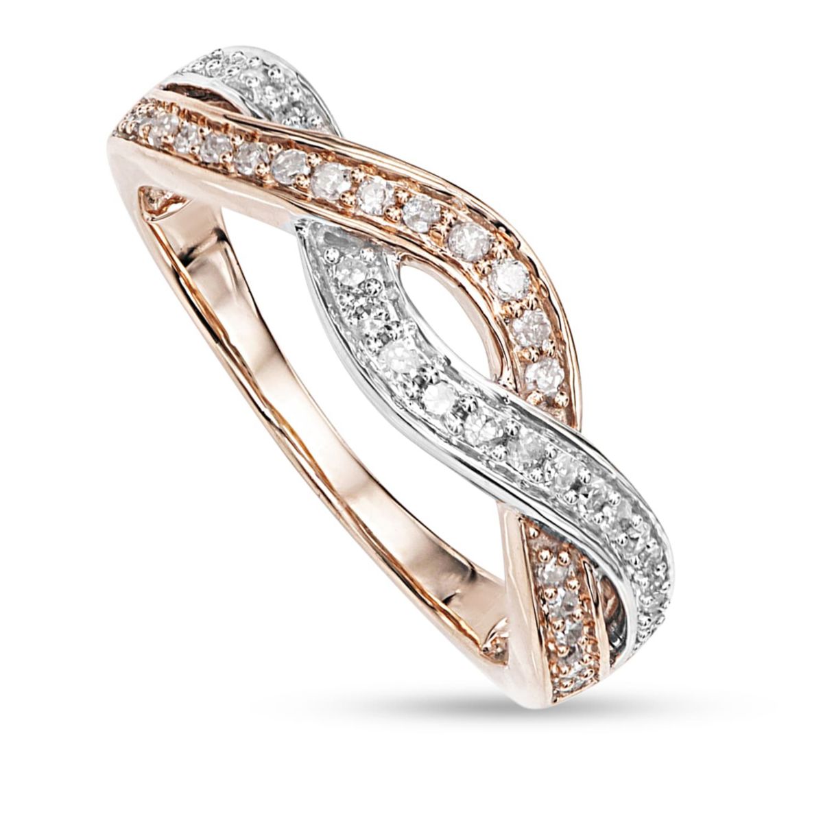 1/4 CTTW Fashion Diamond Two Tone Band in 10K Gold