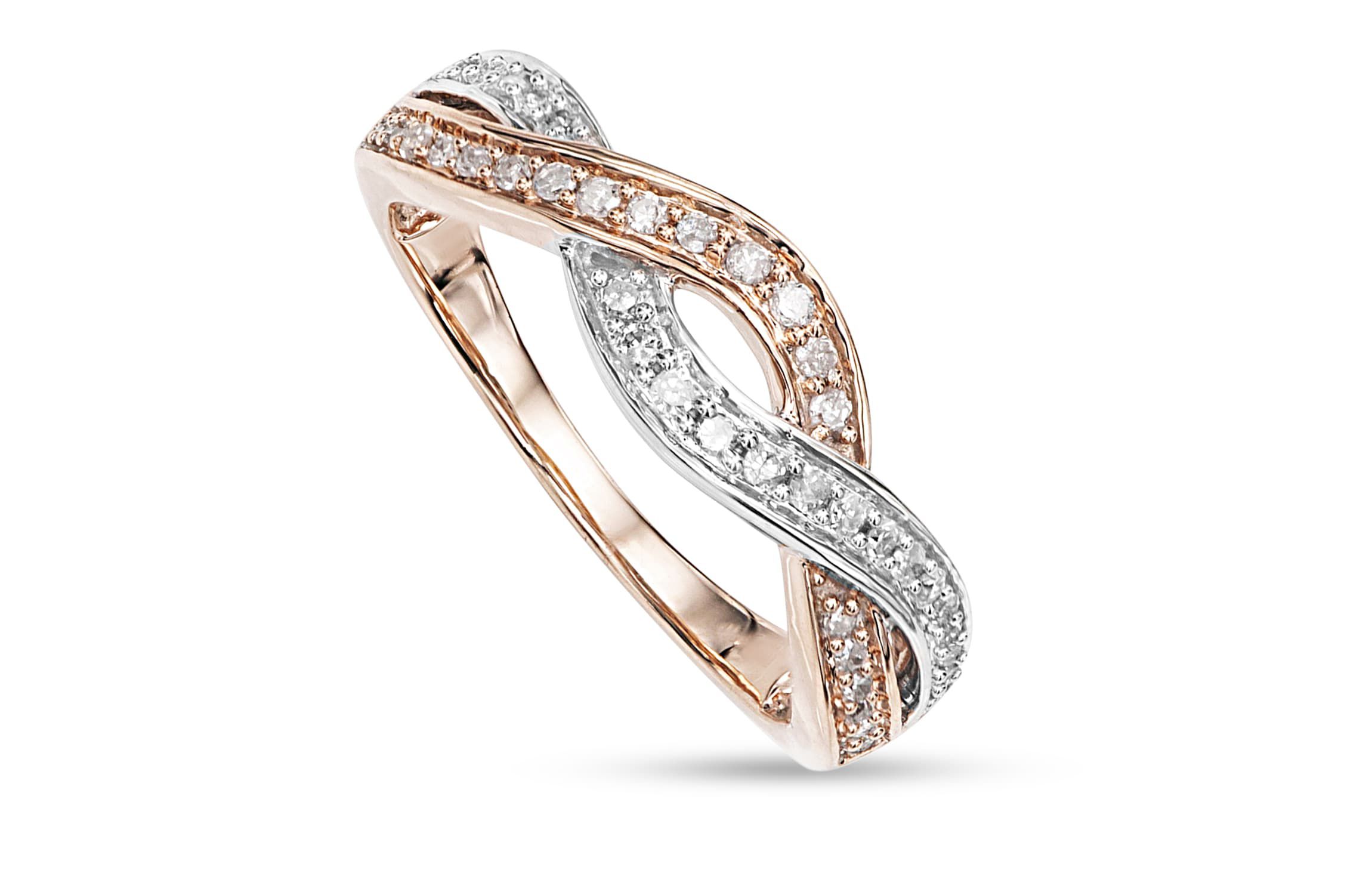 1/4 CTTW Fashion Diamond Two Tone Band in 10K Gold