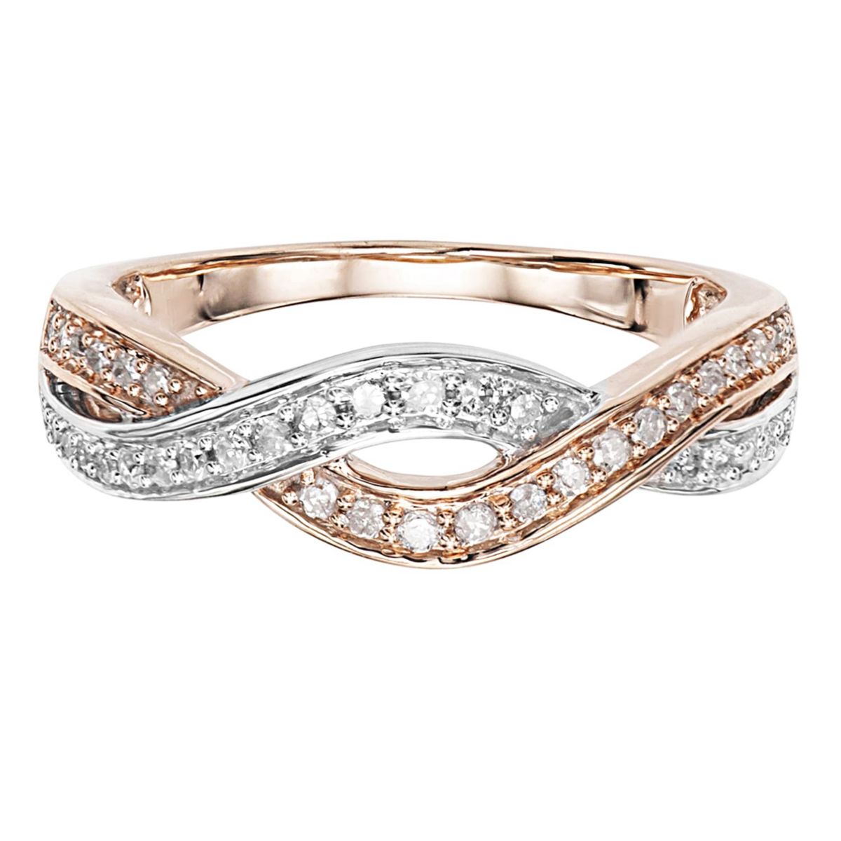 1/4 CTTW Fashion Diamond Two Tone Band in 10K Gold