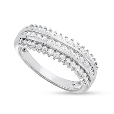 MyDiamondBox 3/4 CTTW Diamond Ring 10K White Gold, 6