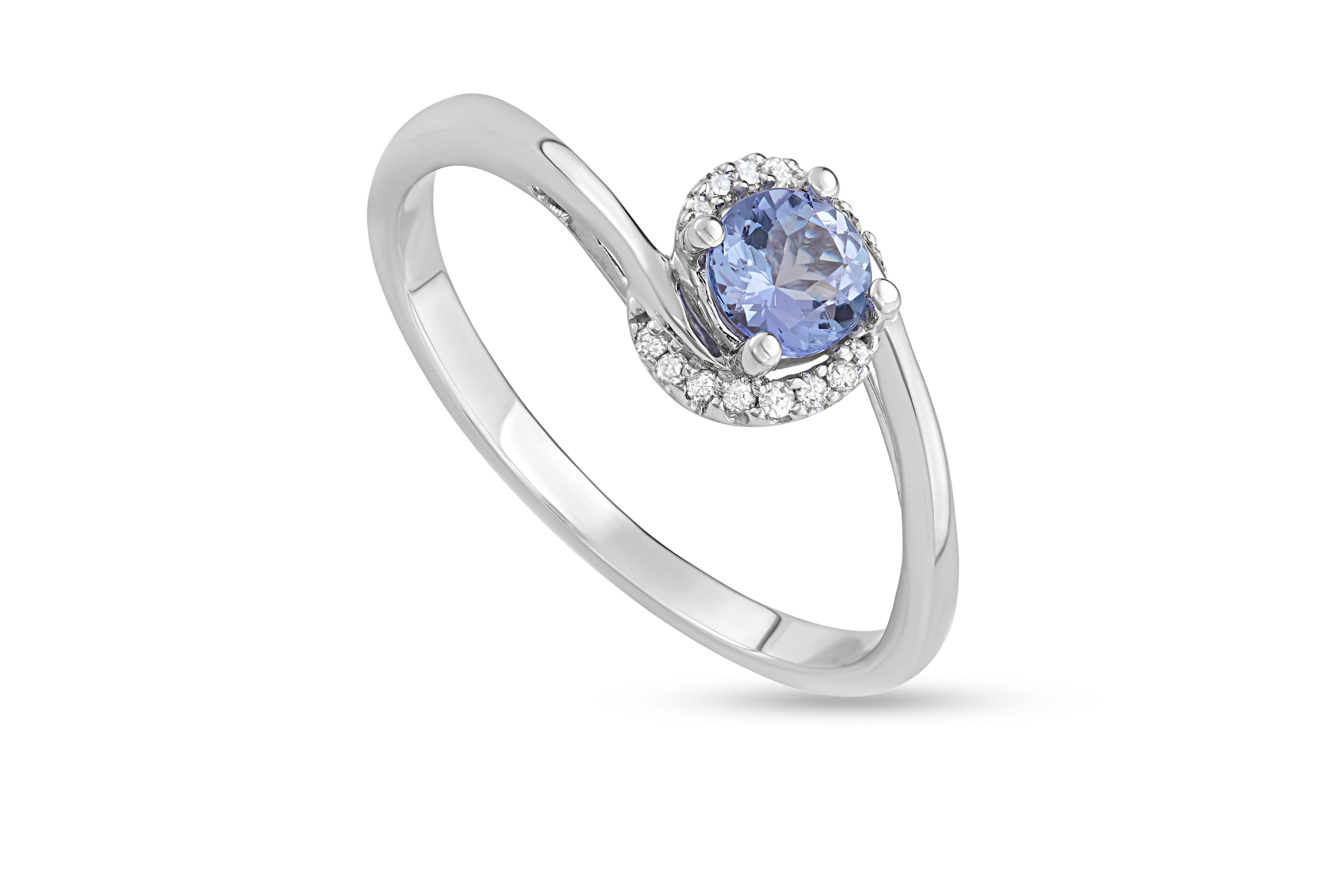 1/2 CTTW CTTW Tanzanite and Diamond Bridal Set in 14K White Gold