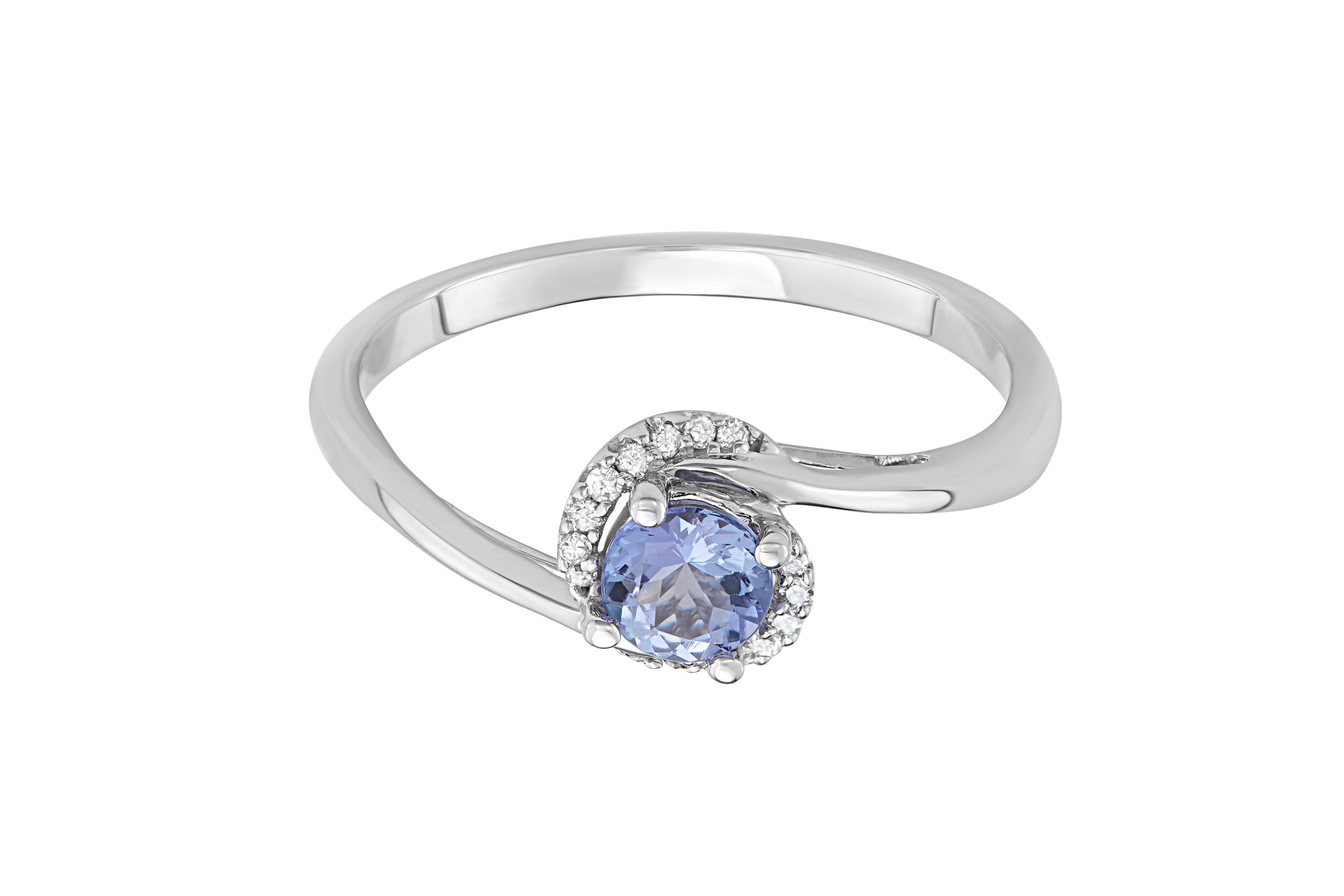 1/2 CTTW CTTW Tanzanite and Diamond Bridal Set in 14K White Gold