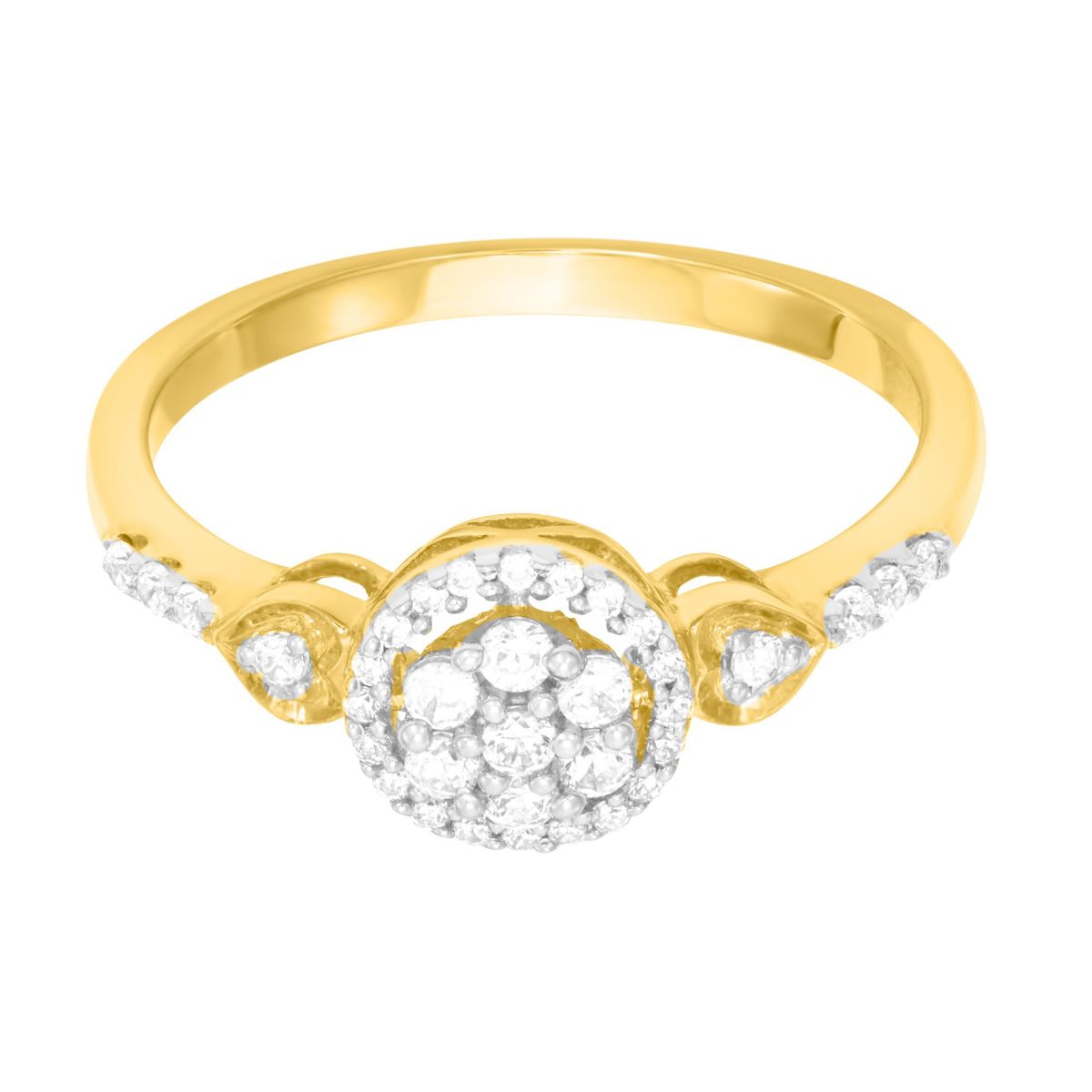 1/4 CTTW 3 Stone Diamond Cluster Fashion Ring in 10KY