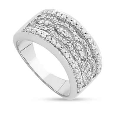 MyDiamondBox 3/4 CTTW White Diamond Art Deco Band in 10KW