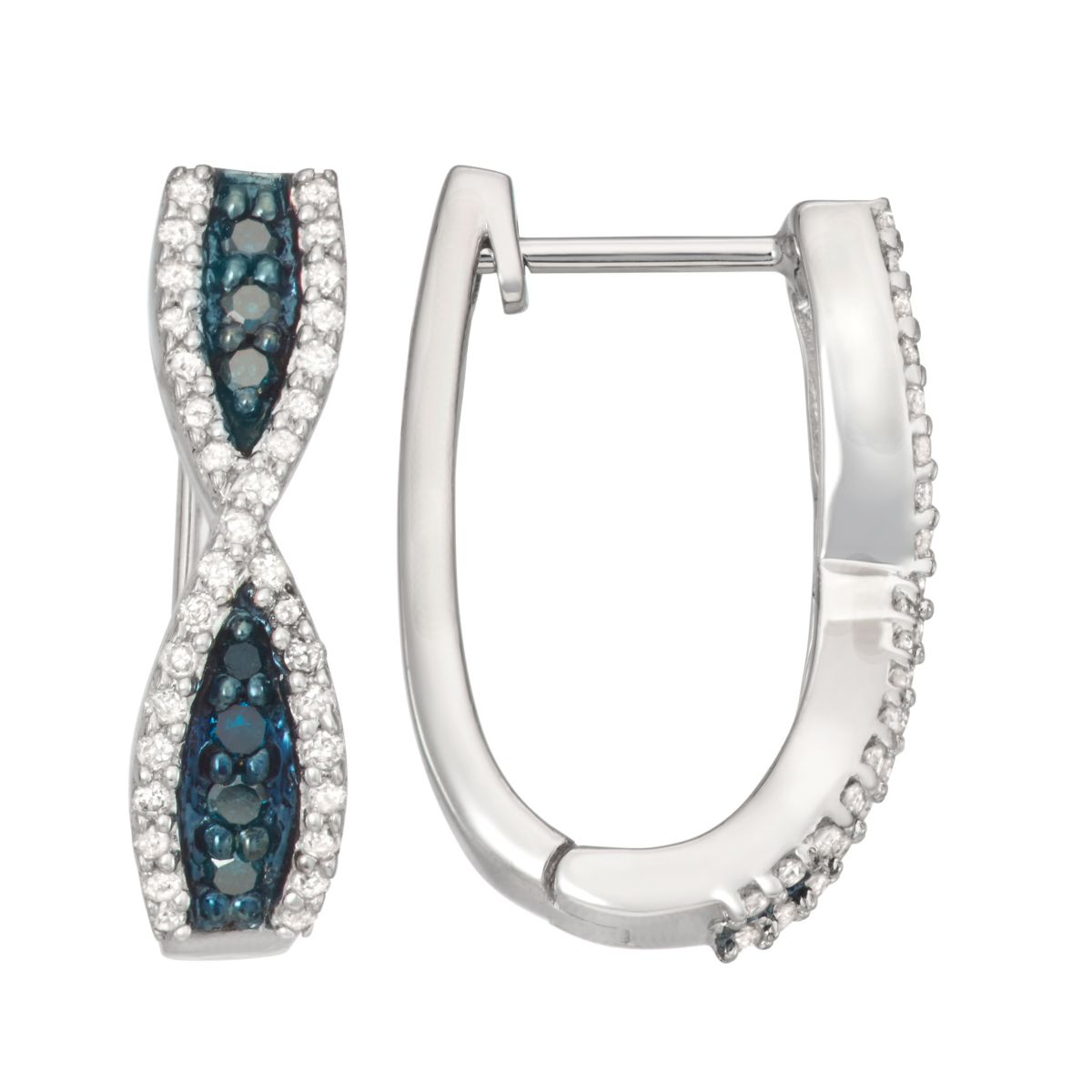 1/2 Cttw Dia Hoops in Sterling Slver