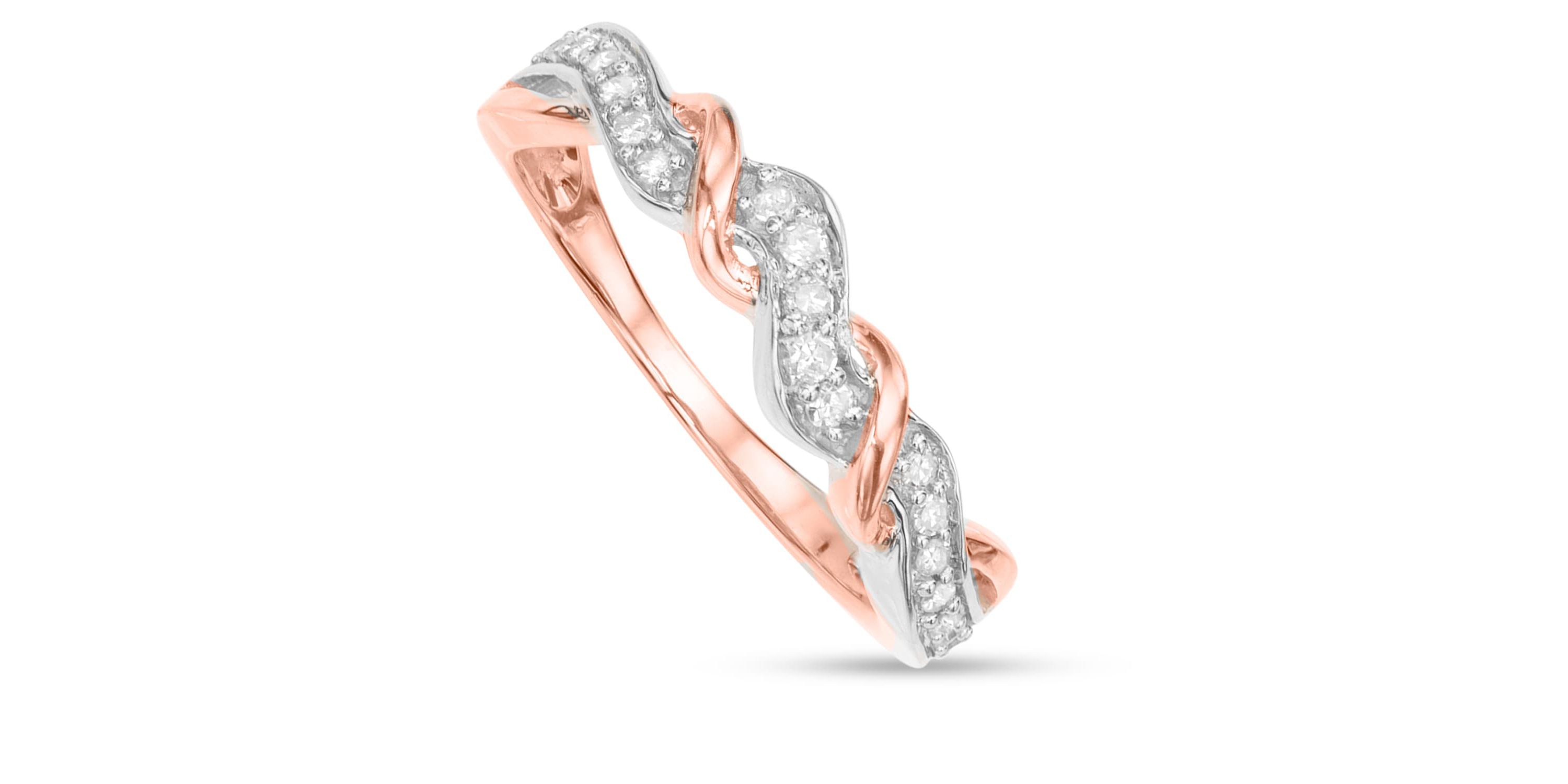 1/5 CTTW Interwine Fashion Diamond Ring in 10K Two Tone