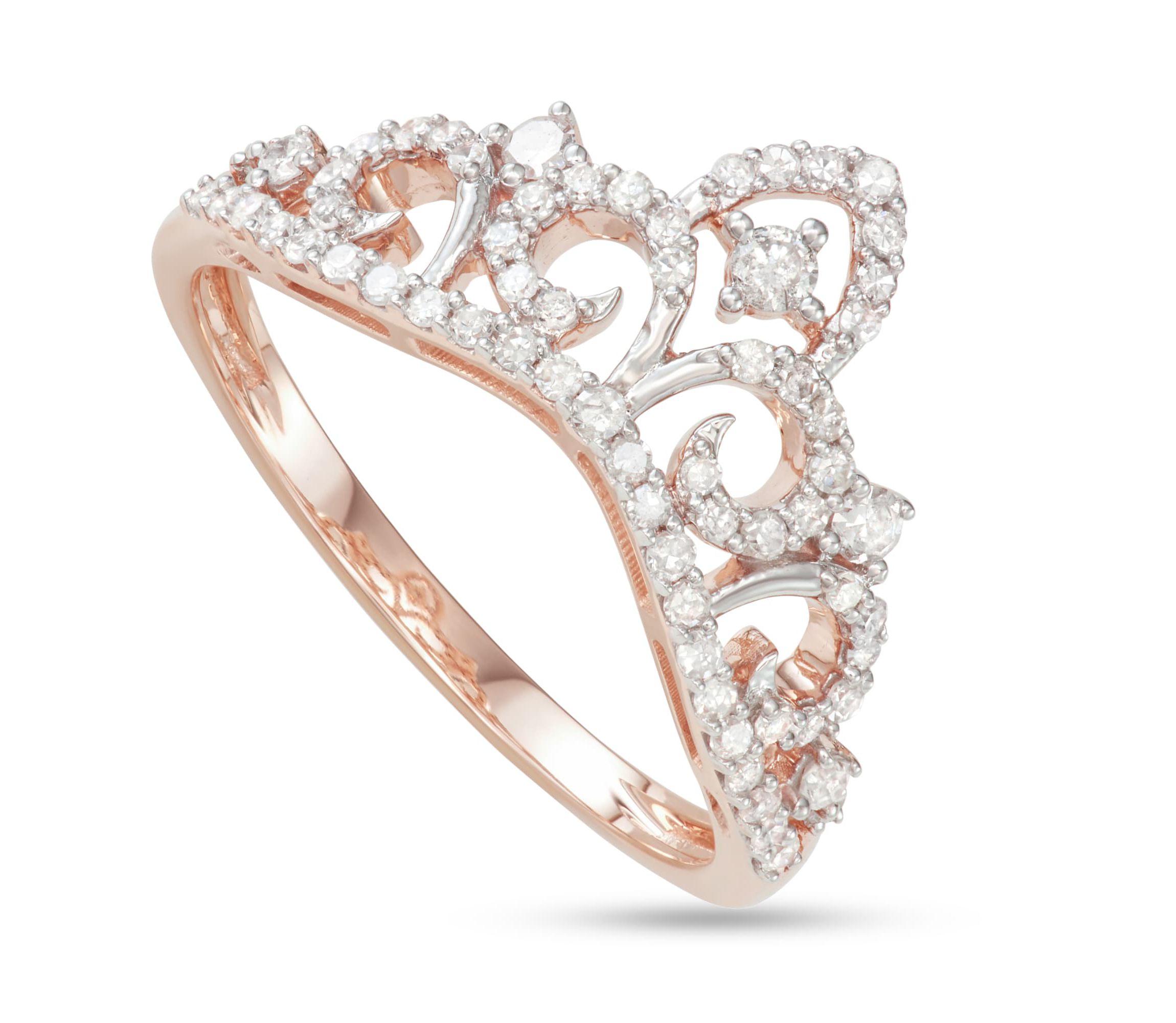 3/8 CTTW Diamond Tiara Ring in Two-Tone 10K Gold