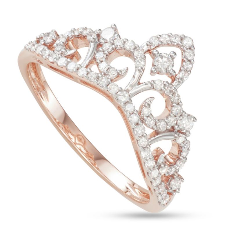 3/8 CTTW Diamond Tiara Ring in Two-Tone 10K Gold