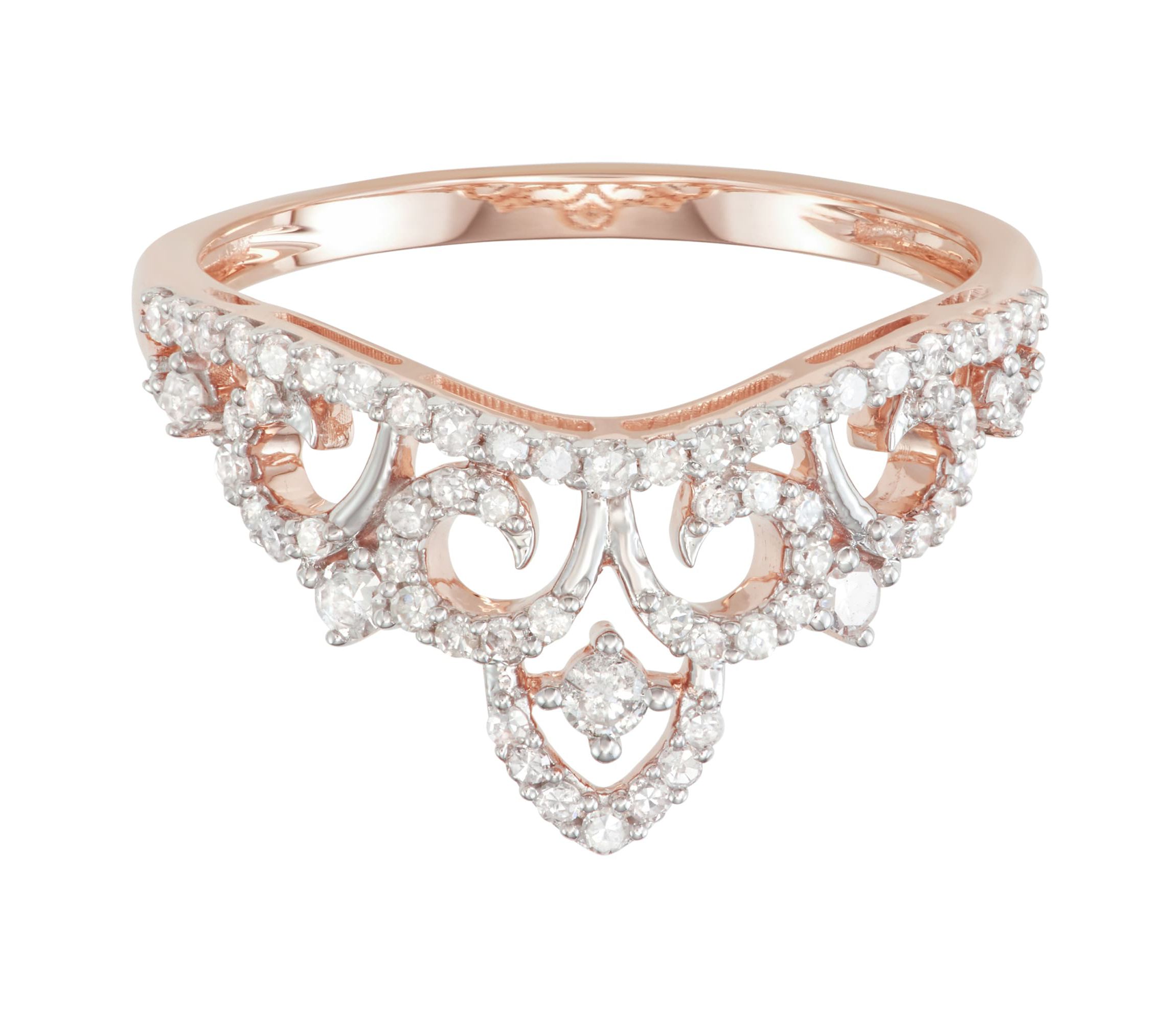 3/8 CTTW Diamond Tiara Ring in Two-Tone 10K Gold
