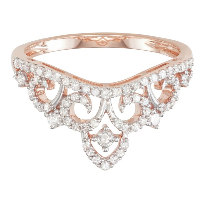 3/8 CTTW Diamond Tiara Ring in Two-Tone 10K Gold