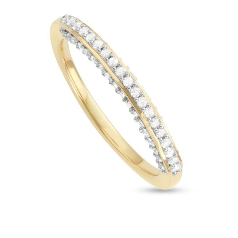 1/3 CTTW White Diamond Band in Yellow Gold Plated Sterling Silver