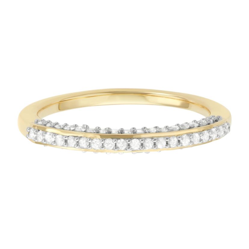 1/3 CTTW White Diamond Band in Yellow Gold Plated Sterling Silver