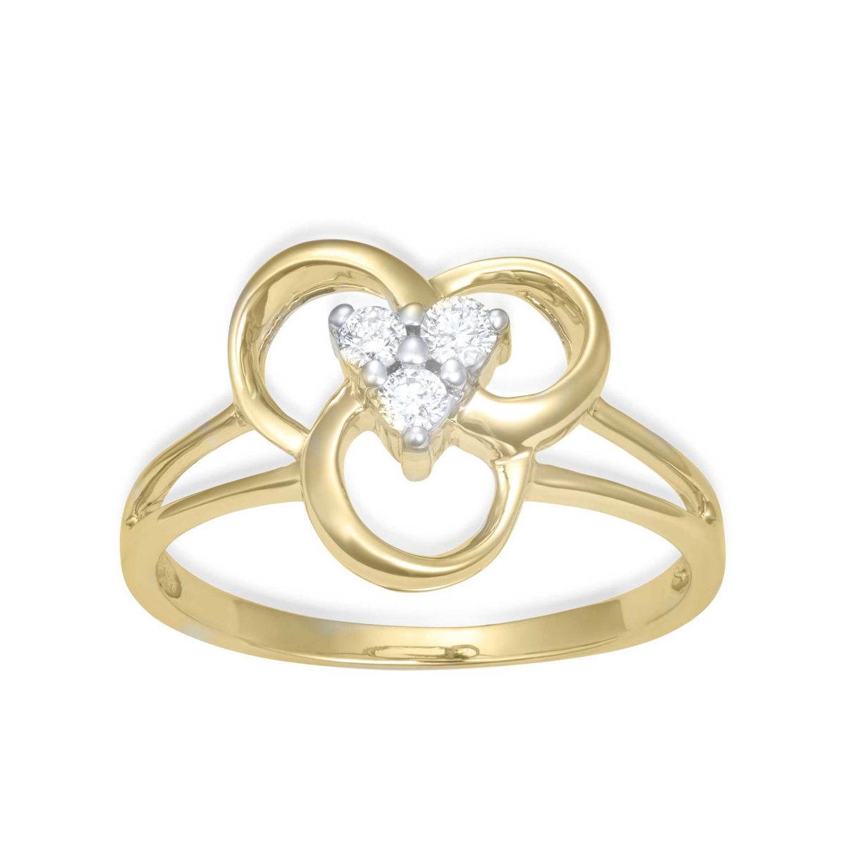 0.15CTTW  3 Stone Diamond Ring in 10k Yellow Gold