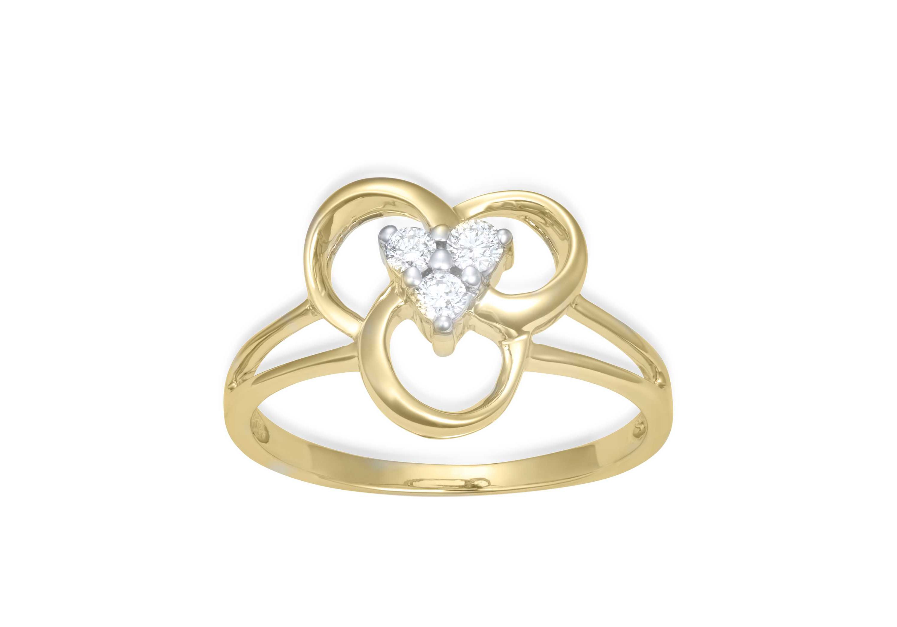 0.15CTTW  3 Stone Diamond Ring in 10k Yellow Gold