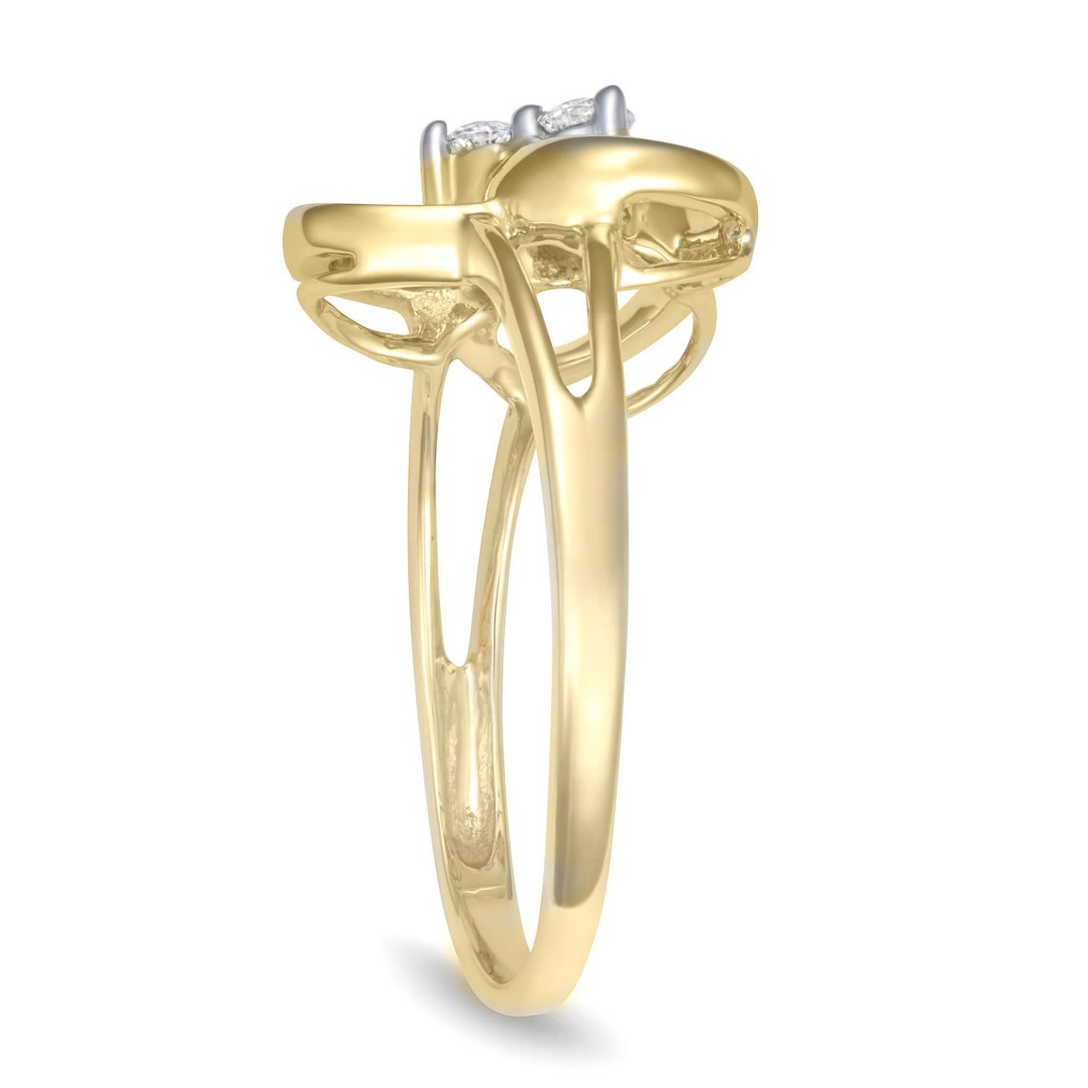 0.15CTTW  3 Stone Diamond Ring in 10k Yellow Gold