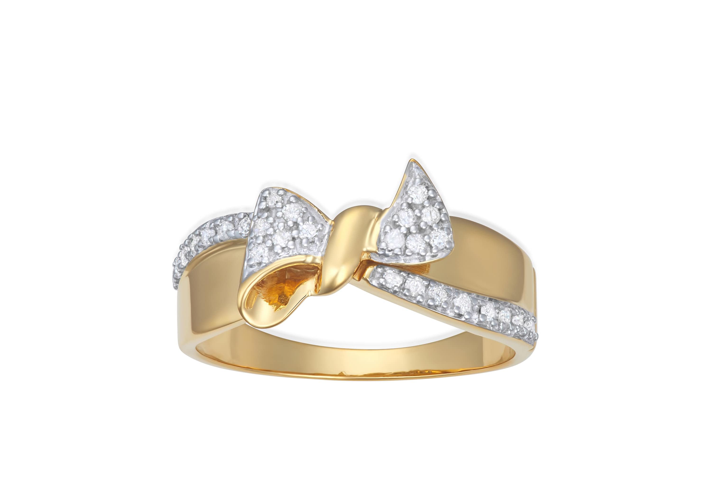 0.16CTTW Diamond Bow Ring in Sterling Silver