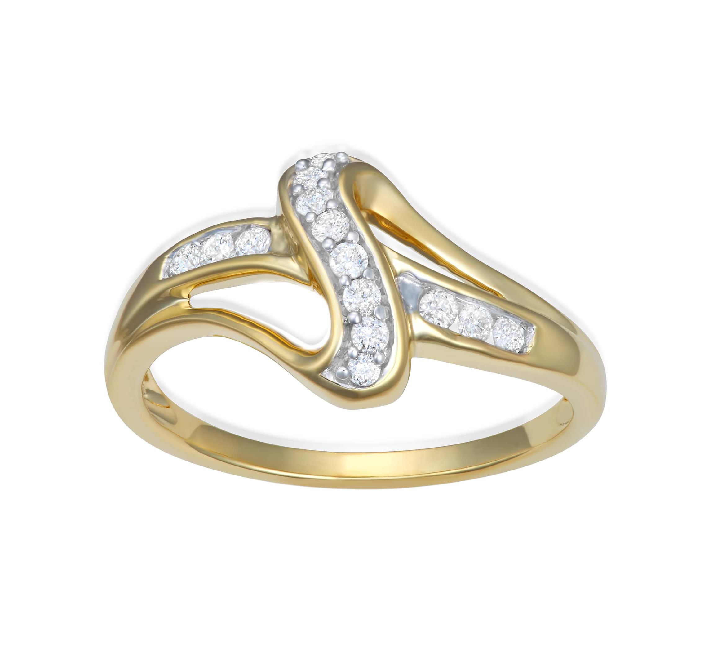 0.25 CTTW By Pass Ring in 10k Yellow Gold