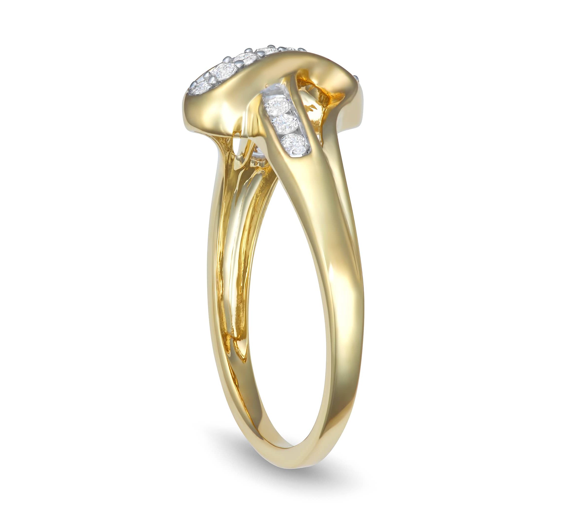 0.25 CTTW By Pass Ring in 10k Yellow Gold