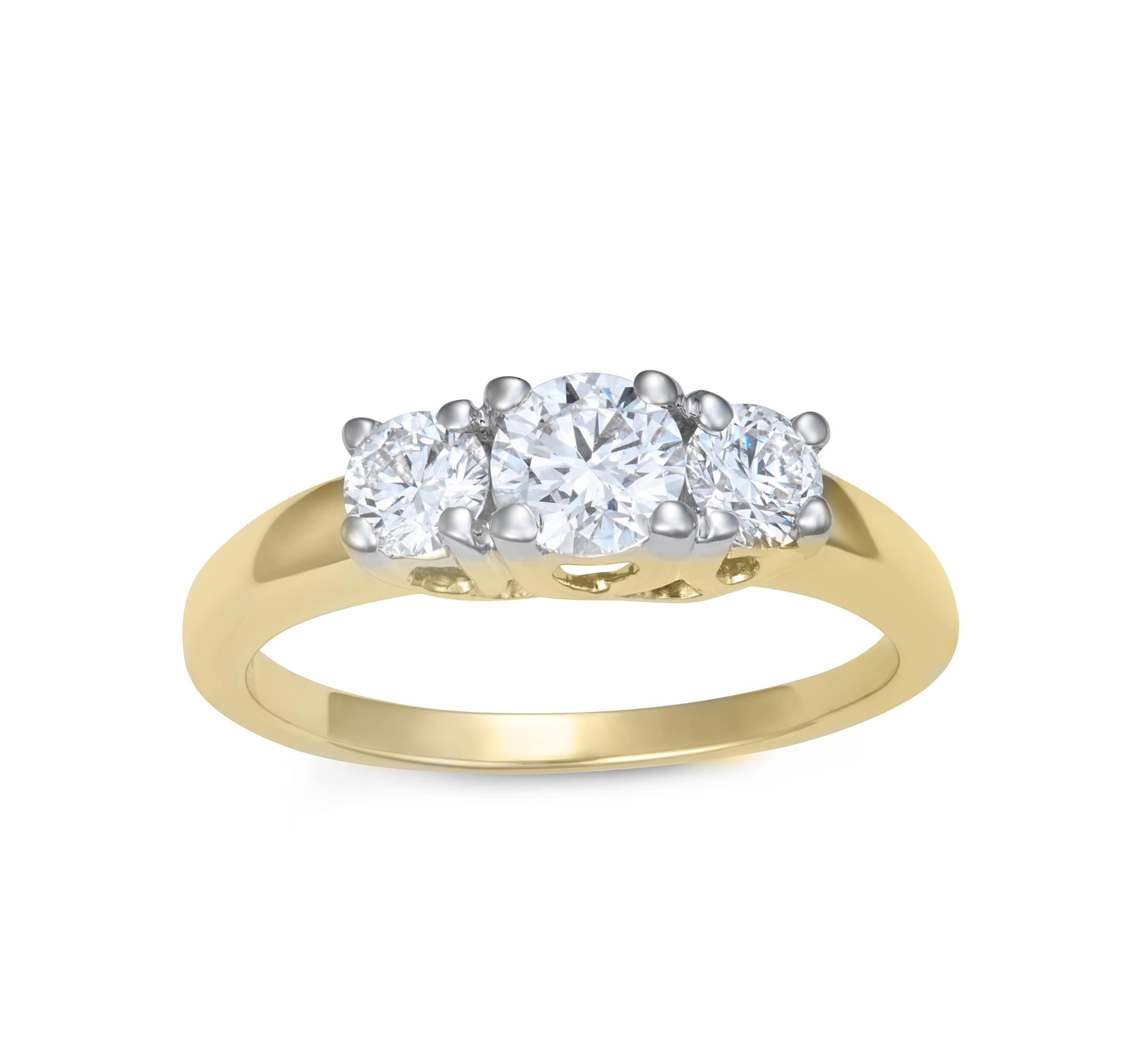Lab Created 1.00CTTW 3 STONE DIAMOND RING IN 10KW