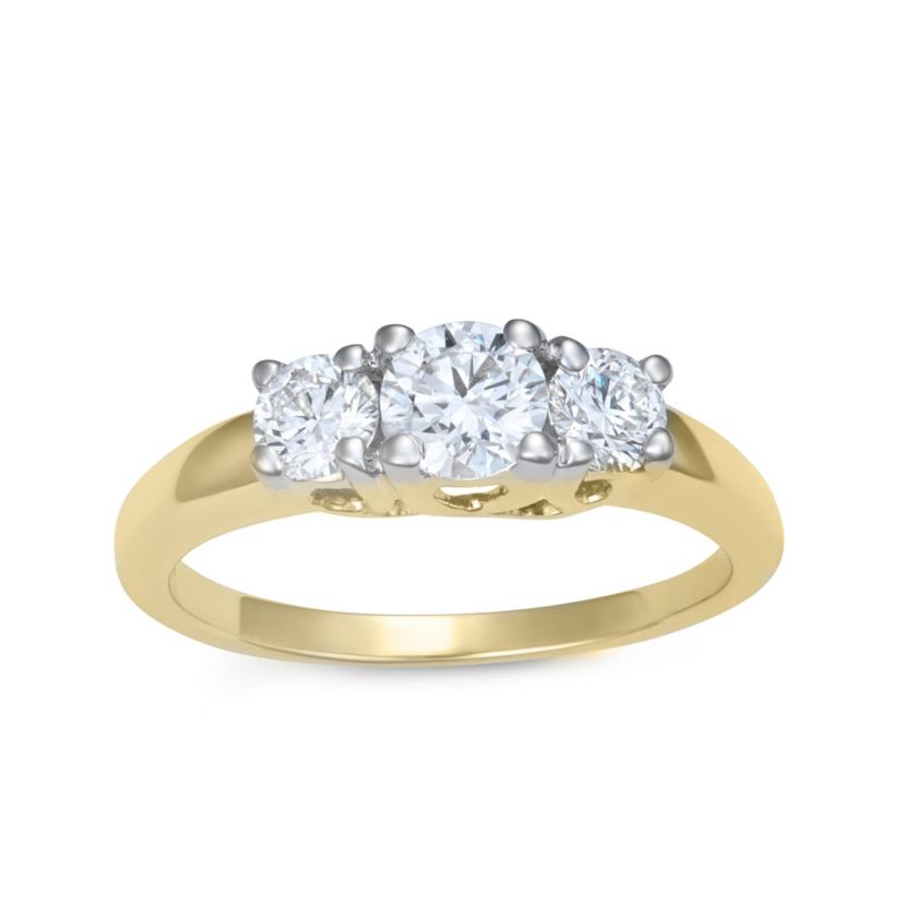 Lab Created 1.00CTTW 3 STONE DIAMOND RING IN 10KW