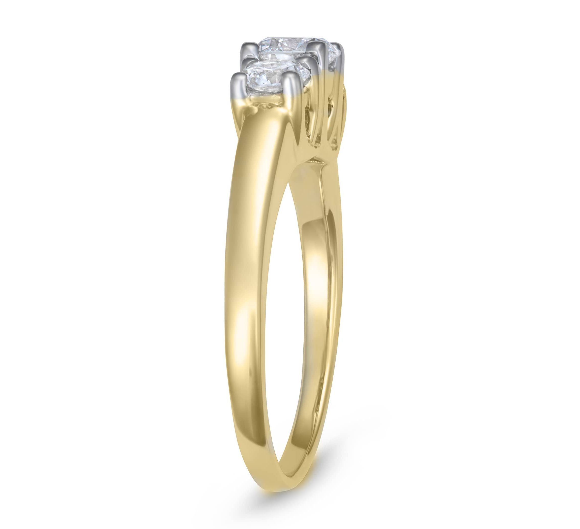 Lab Created 1.00CTTW 3 STONE DIAMOND RING IN 10KW