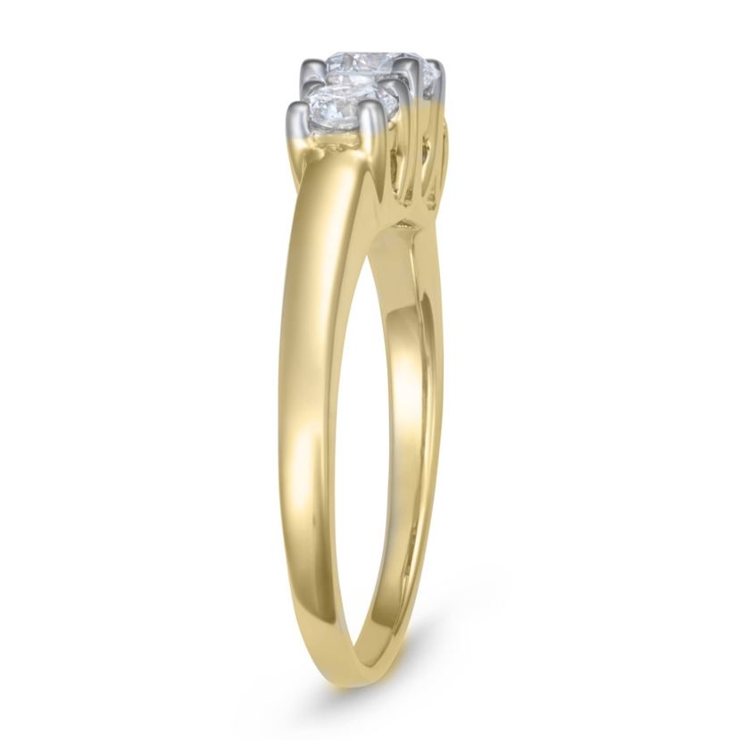 Lab Created 1.00CTTW 3 STONE DIAMOND RING IN 10KW