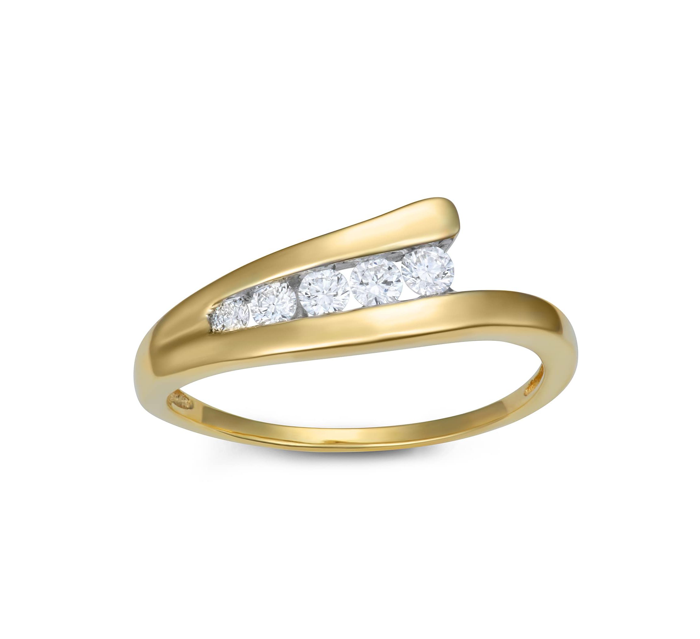 Lab Created 0.25CTTW DIAMOND JOURNEY RING IN 10KY
