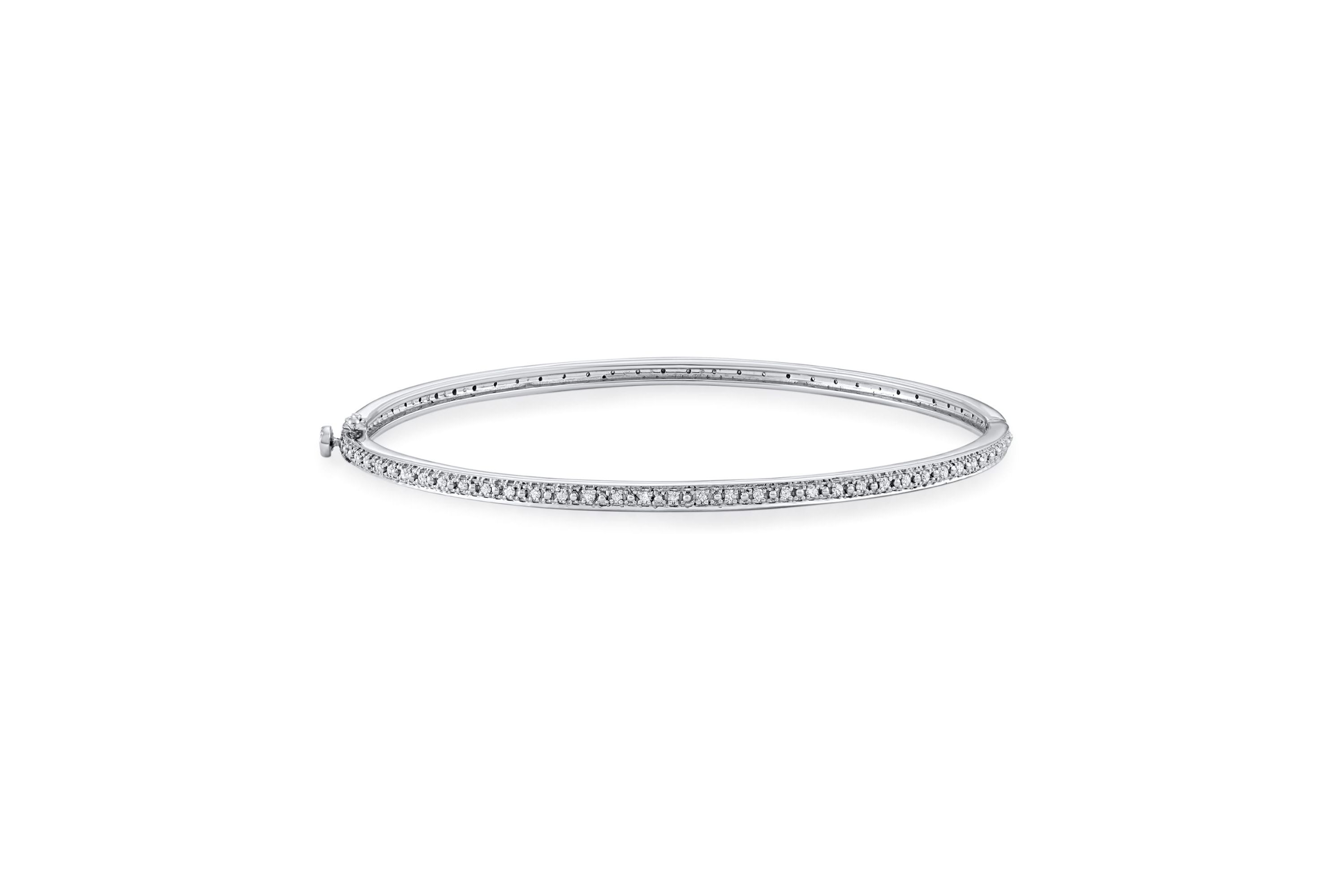 1/2 CTTW Diamond Eternity Bangle in Sterling Silver