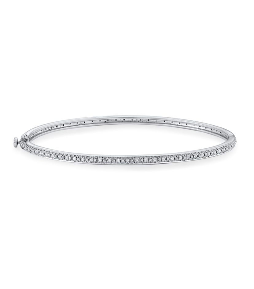 1/2 CTTW Diamond Eternity Bangle in Sterling Silver