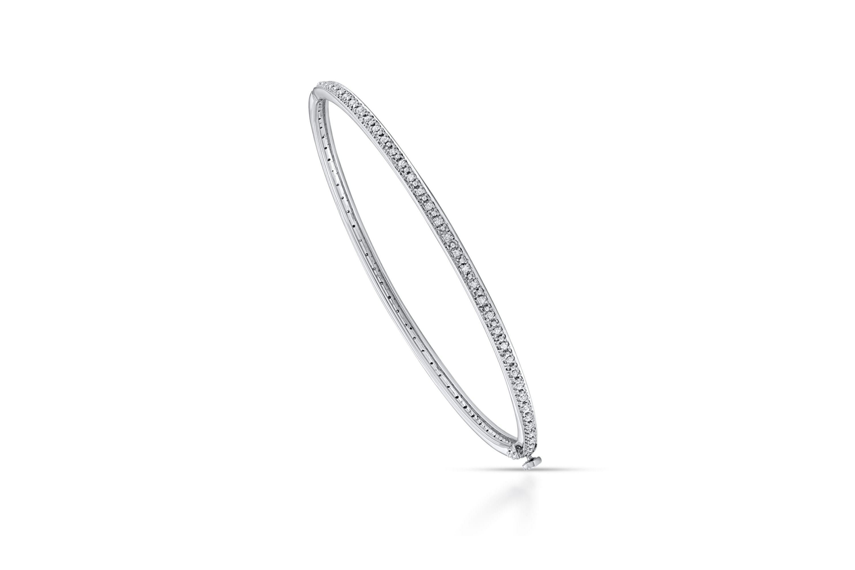 1/2 CTTW Diamond Eternity Bangle in Sterling Silver
