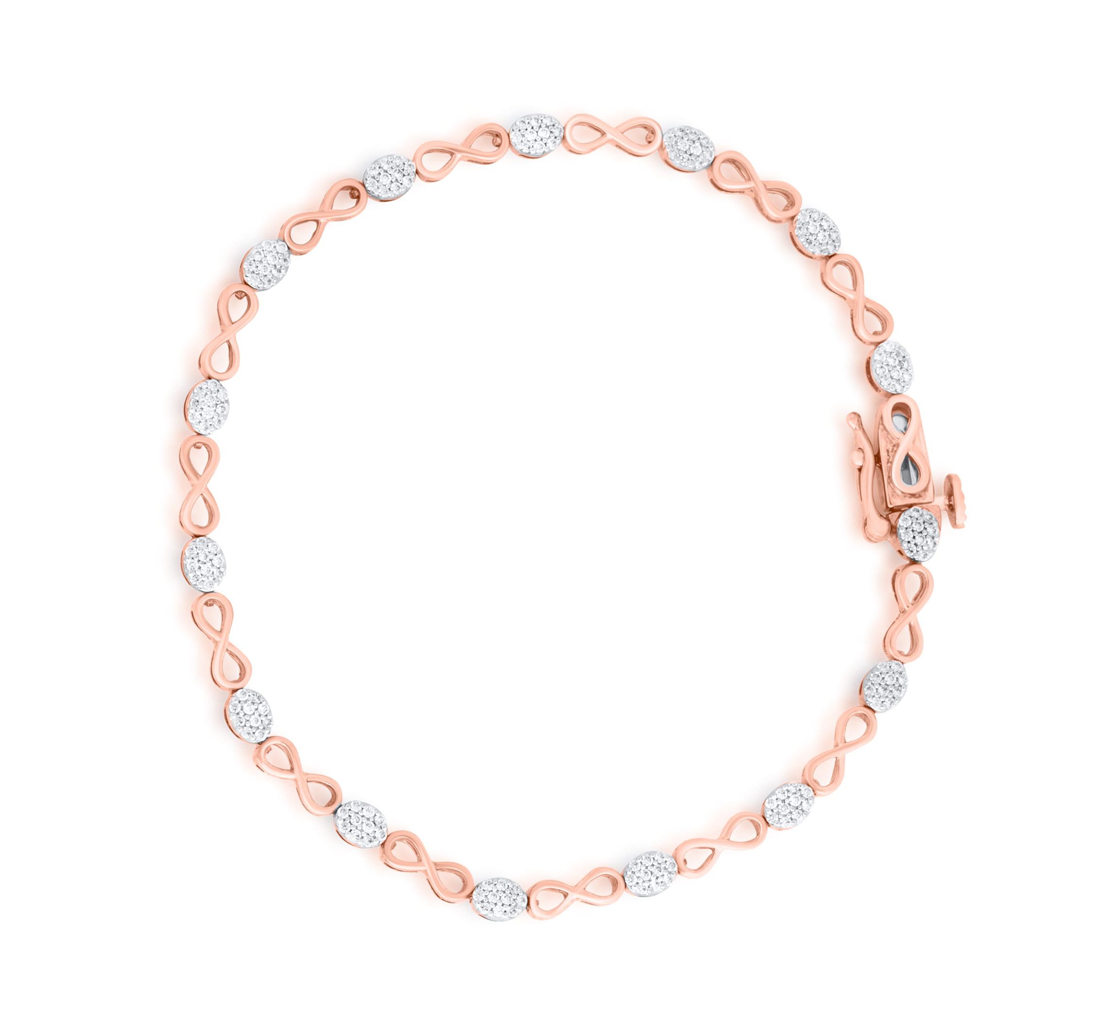1/2 CTTW Diamond infinity Bracelet in Sterling Silver