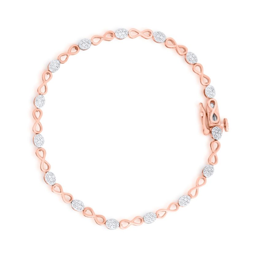 1/2 CTTW Diamond infinity Bracelet in Sterling Silver