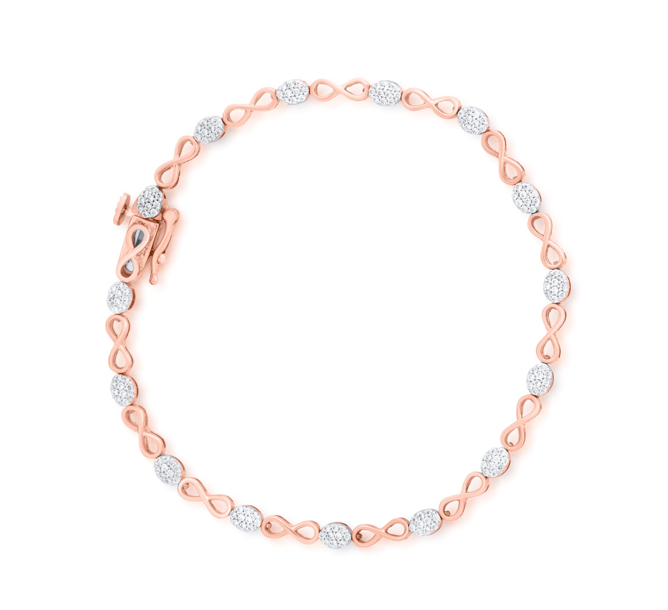 1/2 CTTW Diamond infinity Bracelet in Sterling Silver