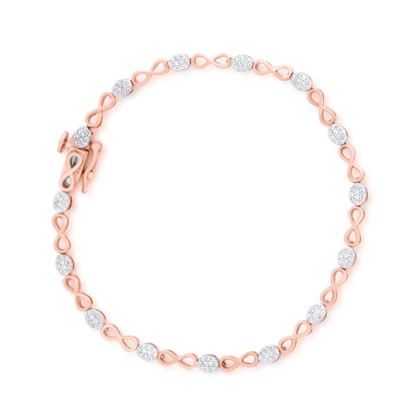 1/2 CTTW Diamond infinity Bracelet in Sterling Silver