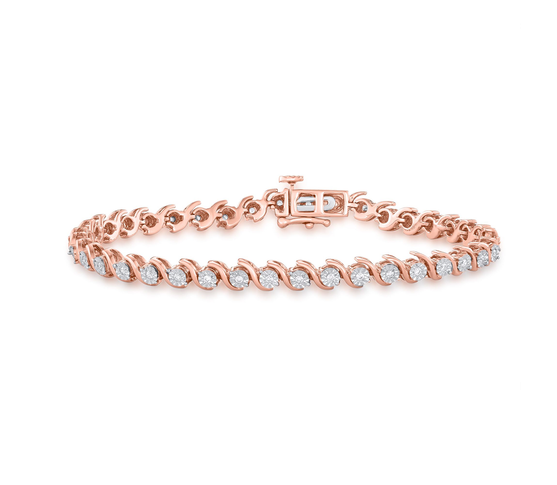 1/4 CTTW Tennis Bracelet With Miracle Plates in Sterling Silver