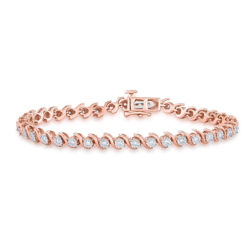 1/4 CTTW Tennis Bracelet With Miracle Plates in Sterling Silver