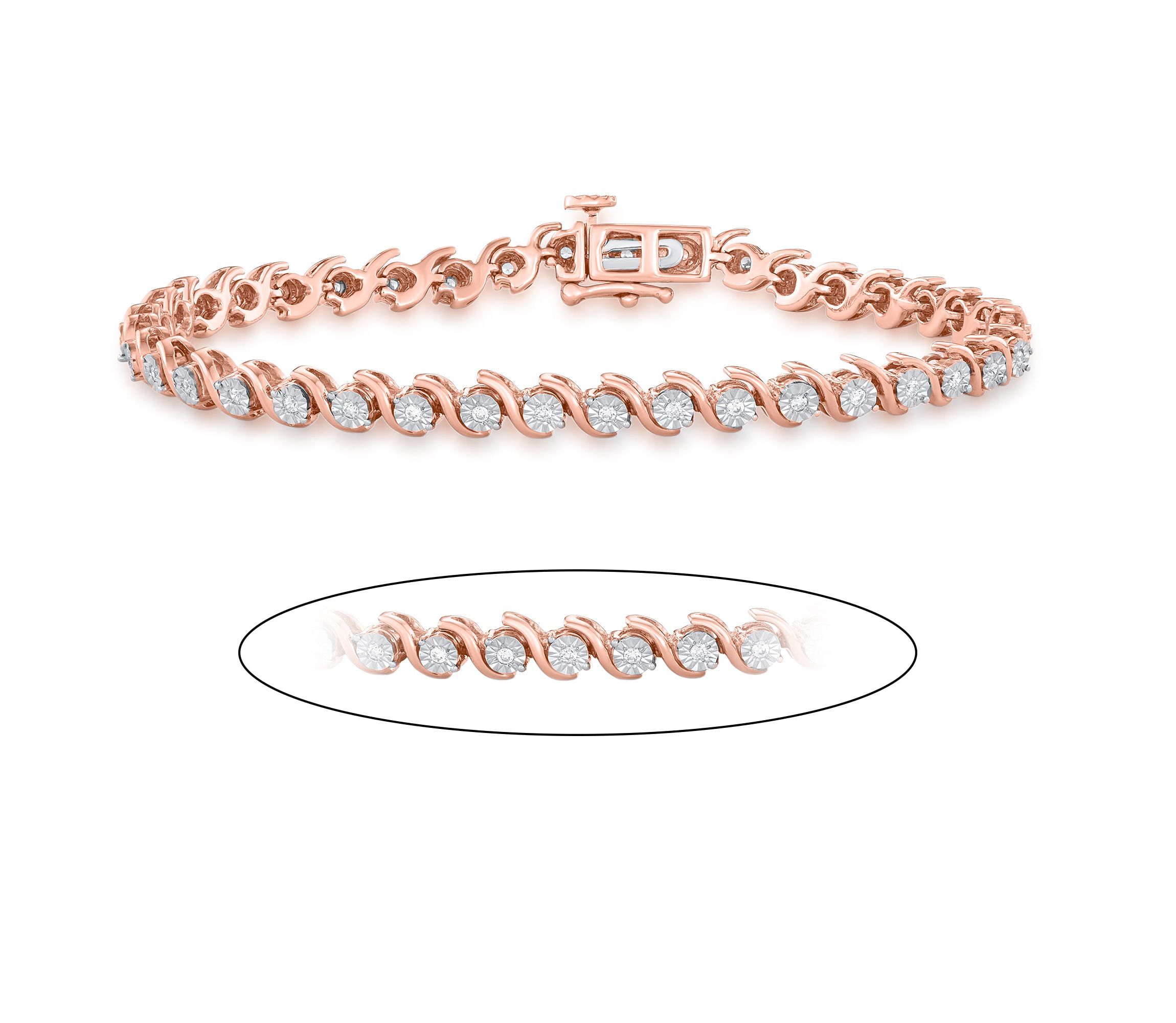 1/4 CTTW Tennis Bracelet With Miracle Plates in Sterling Silver