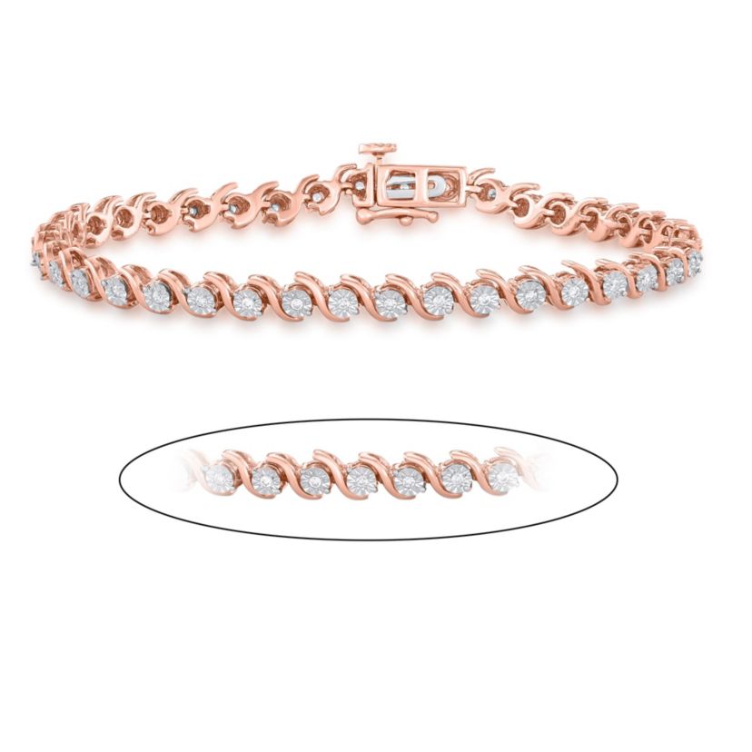 1/4 CTTW Tennis Bracelet With Miracle Plates in Sterling Silver